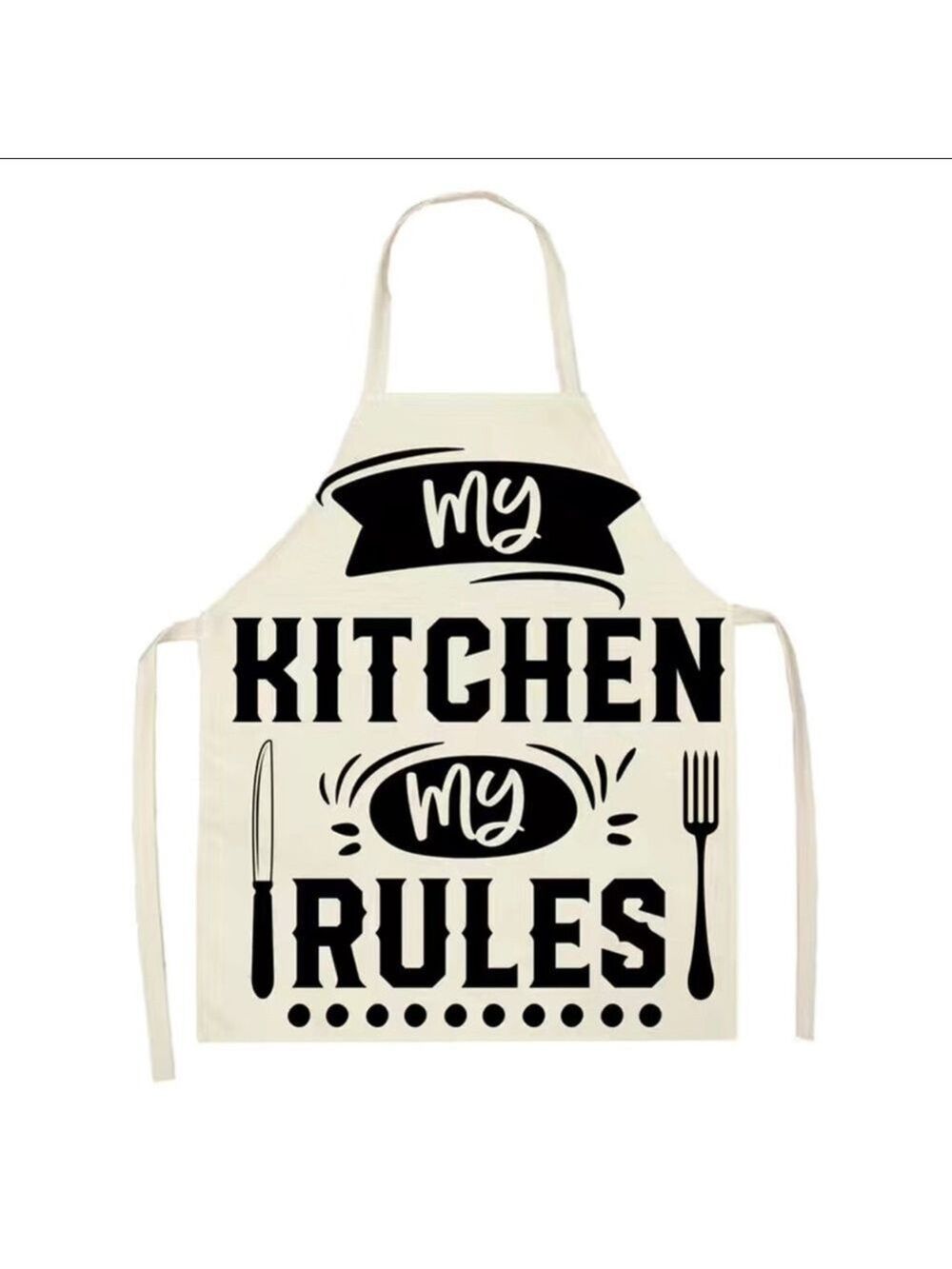 New My Kitchen My Rules Linen Apron - Picture 1 of 2